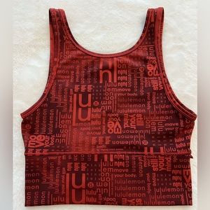 Lululemon, Power Pivot Everlux Tank Top, size 6, ombré red multi
